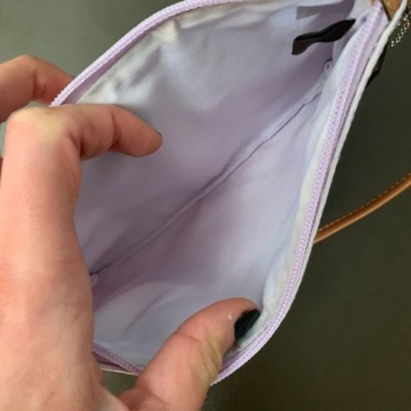 Coach Monogram Lavender Wristlet Tan Leather - Picture 3 of 7